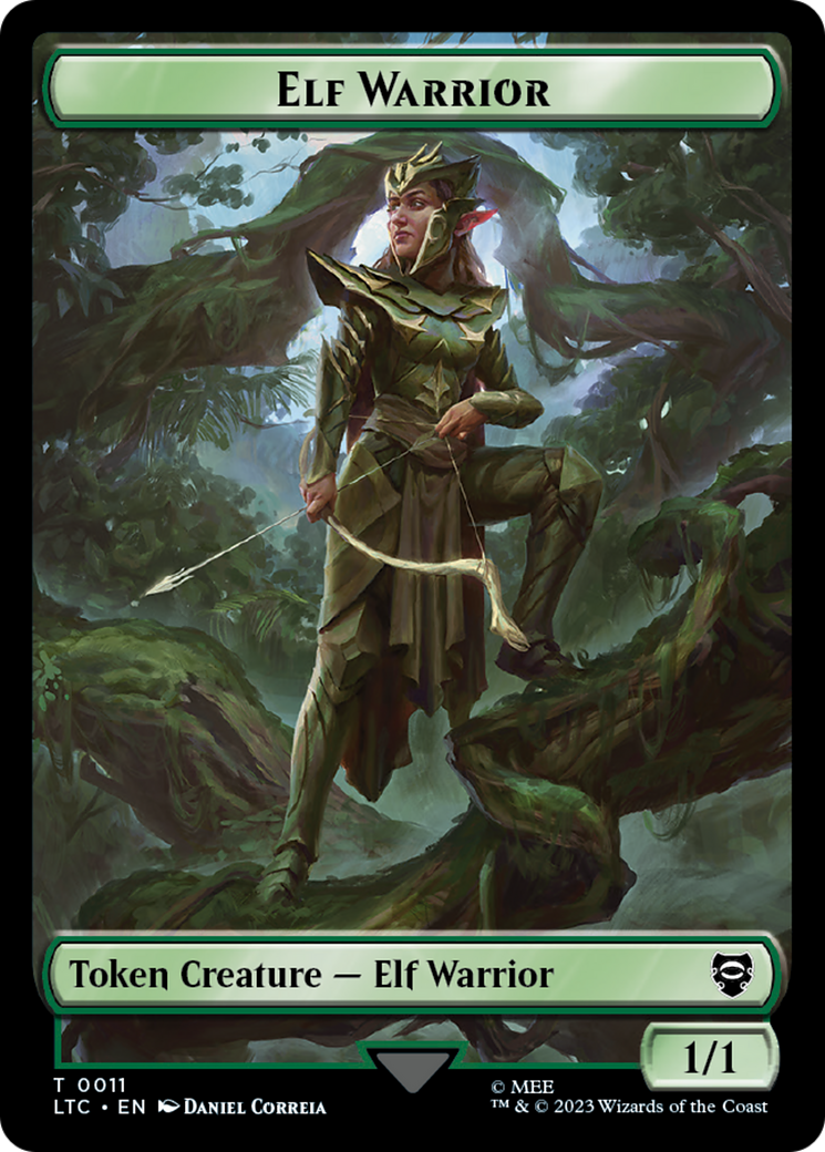 Elf Warrior // Treasure Double Sided Token [The Lord of the Rings: Tales of Middle-Earth Commander Tokens] | Card Merchant Takapuna