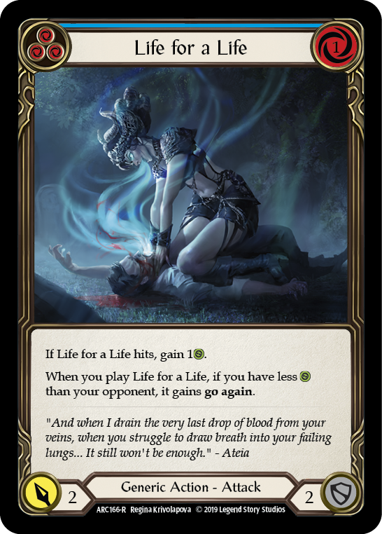 Life for a Life (Blue) [ARC166-R] (Arcane Rising)  1st Edition Rainbow Foil | Card Merchant Takapuna