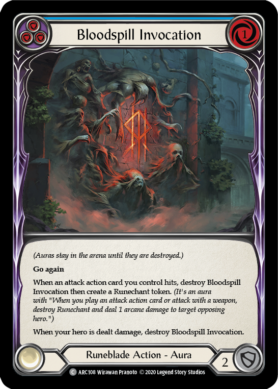 Bloodspill Invocation (Blue) [U-ARC108] (Arcane Rising Unlimited)  Unlimited Normal | Card Merchant Takapuna