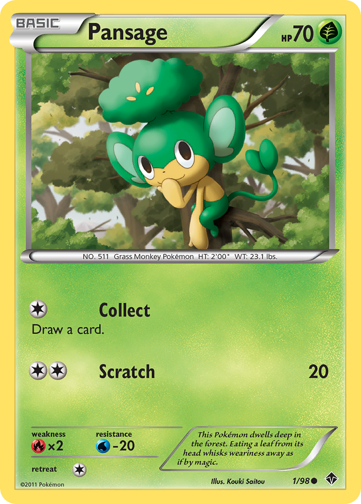 Pansage (1/98) [Black & White: Emerging Powers] | Card Merchant Takapuna