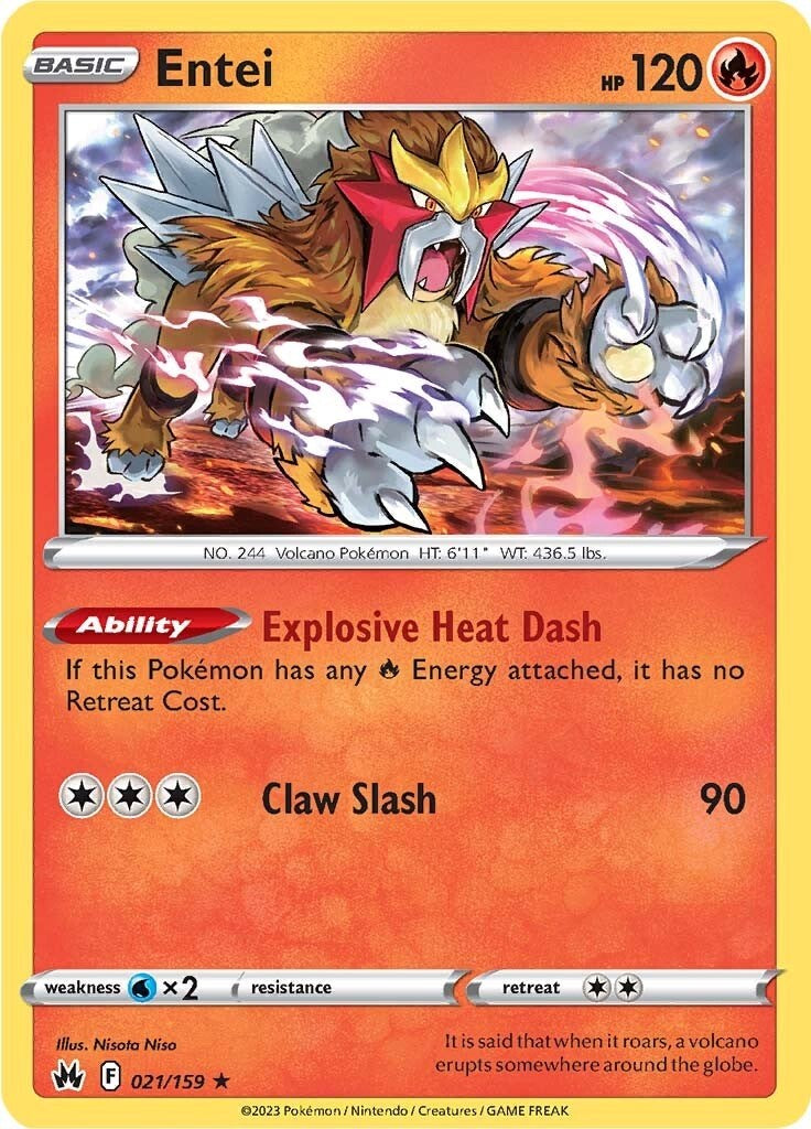 Entei (021/159) [Sword & Shield: Crown Zenith] | Card Merchant Takapuna