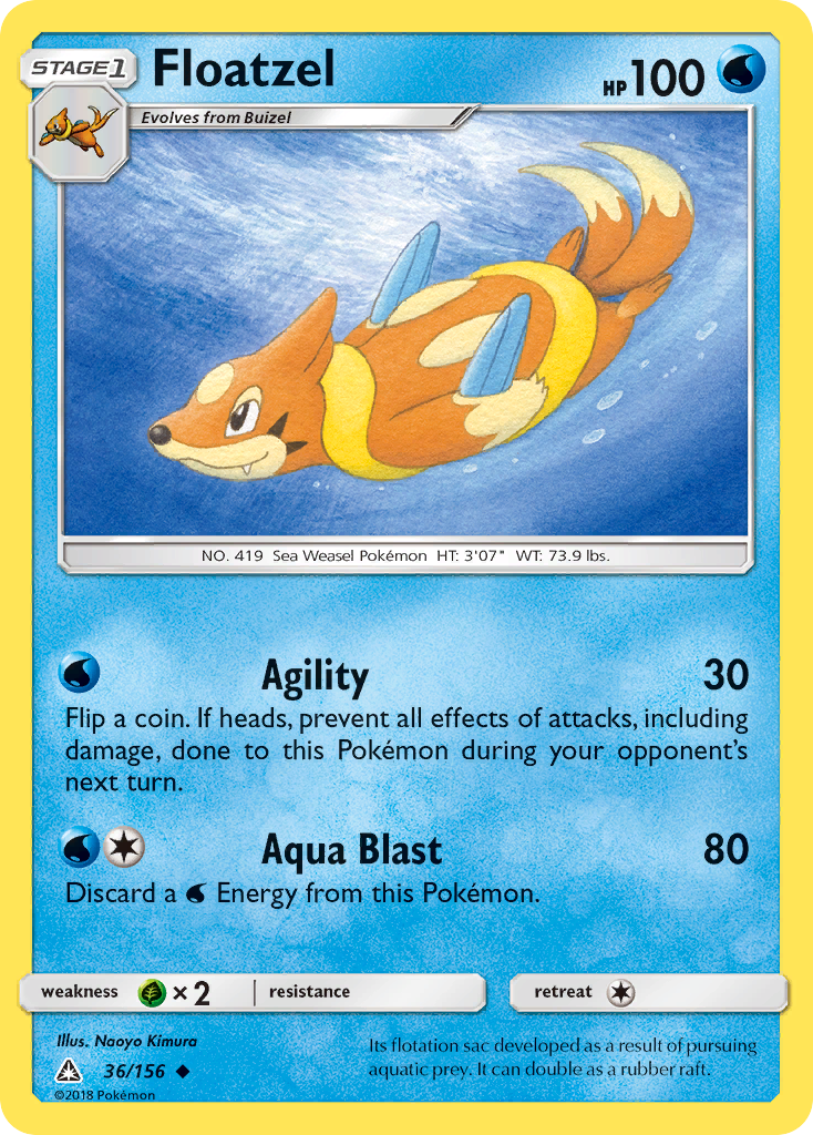 Floatzel (36/156) [Sun & Moon: Ultra Prism] | Card Merchant Takapuna