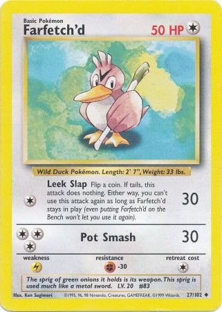 Farfetch'd (27/102) [Base Set Unlimited] | Card Merchant Takapuna