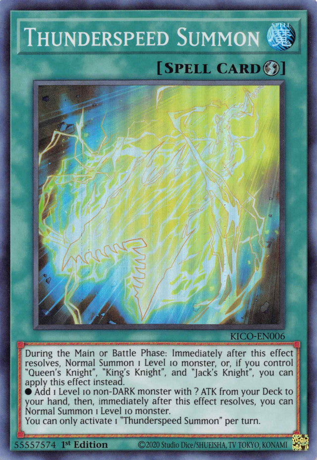 Thunderspeed Summon (Super Rare) [KICO-EN006] Super Rare | Card Merchant Takapuna