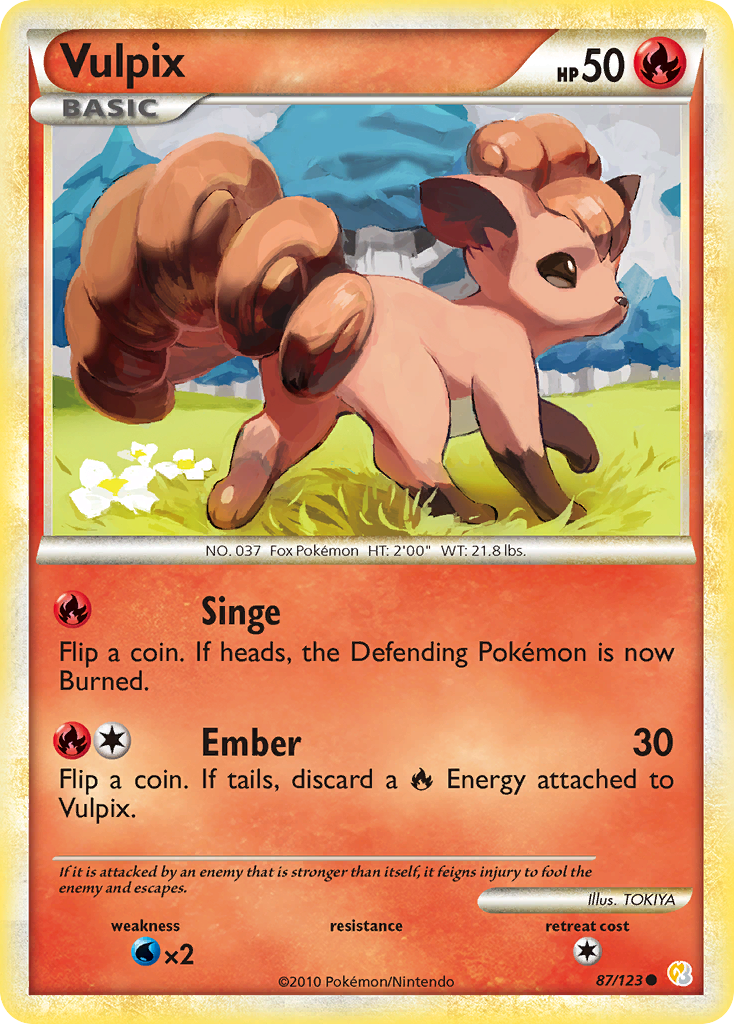 Vulpix (87/123) [HeartGold & SoulSilver: Base Set] | Card Merchant Takapuna