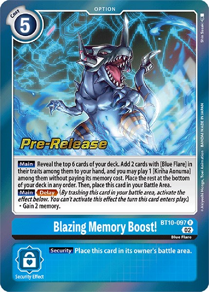 Blazing Memory Boost! [BT10-097] [Xros Encounter Pre-Release Cards] | Card Merchant Takapuna