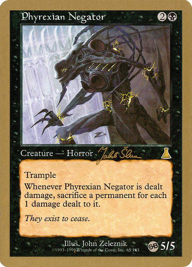 Phyrexian Negator (Jakub Slemr) (SB) [World Championship Decks 1999] | Card Merchant Takapuna