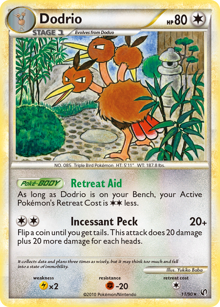 Dodrio (11/90) [HeartGold & SoulSilver: Undaunted] | Card Merchant Takapuna