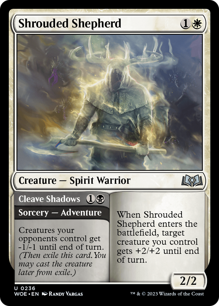 Shrouded Shepherd // Cleave Shadows [Wilds of Eldraine] | Card Merchant Takapuna