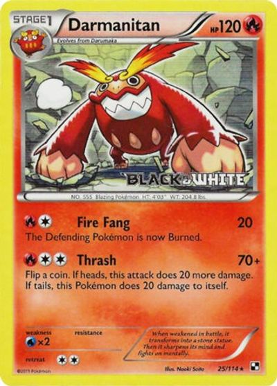 Darmanitan (25/114) (Prerelease Promo) [Black & White: Black Star Promos] | Card Merchant Takapuna