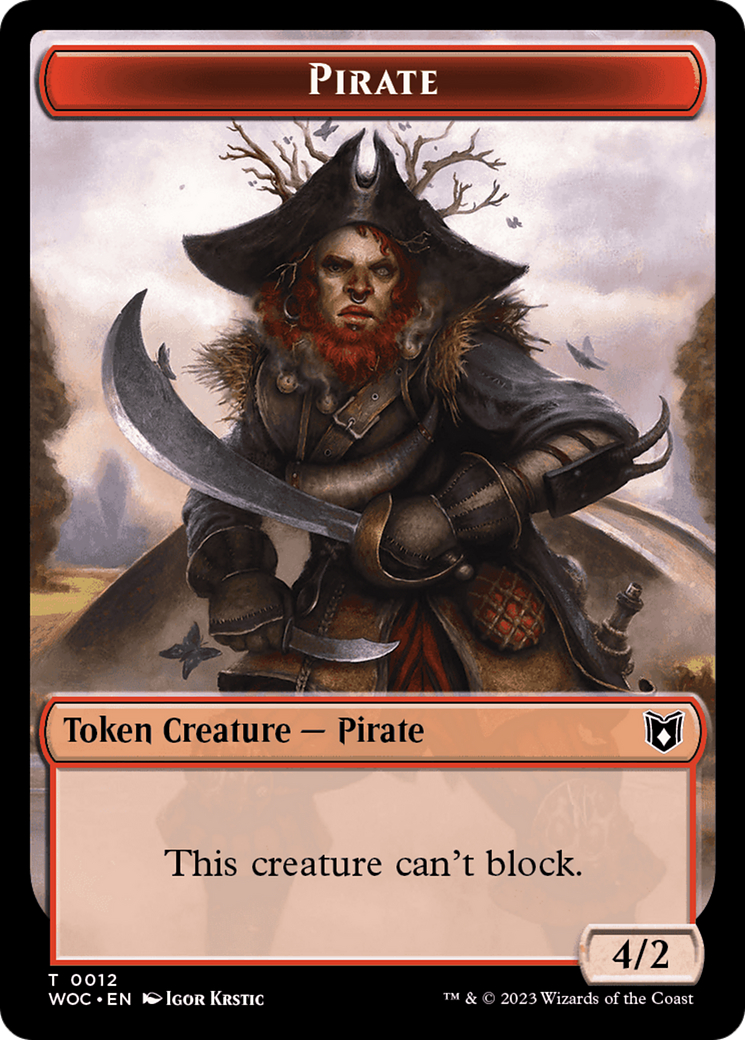 Pirate // Human Double-Sided Token [Wilds of Eldraine Commander Tokens] | Card Merchant Takapuna