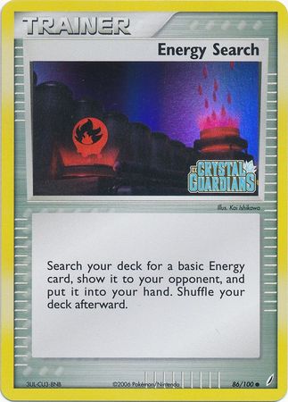 Energy Search (86/100) (Stamped) [EX: Crystal Guardians] | Card Merchant Takapuna