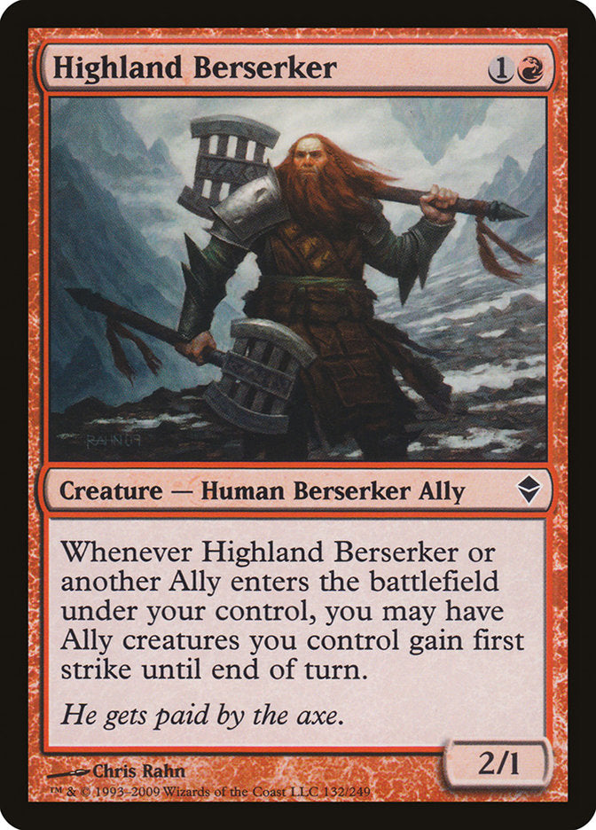 Highland Berserker [Zendikar] | Card Merchant Takapuna