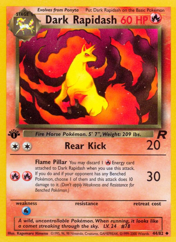 Dark Rapidash (44/82) [Team Rocket 1st Edition] | Card Merchant Takapuna