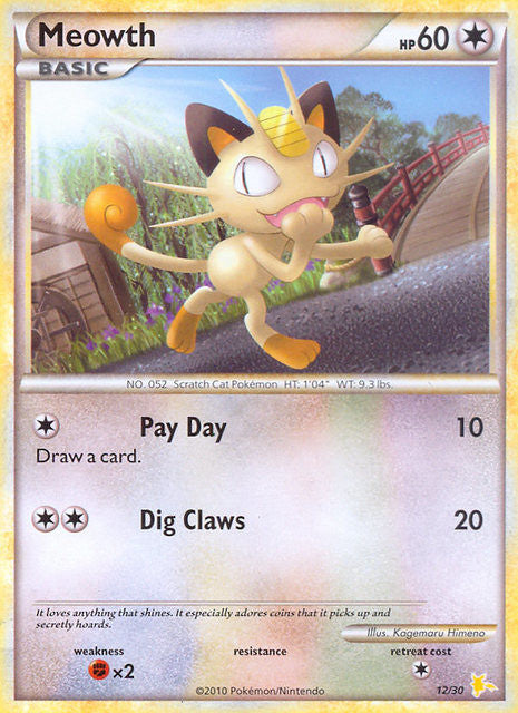 Meowth (12/30) [HeartGold & SoulSilver: Trainer Kit - Raichu] | Card Merchant Takapuna