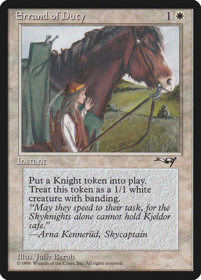 Errand of Duty (Horse) [Alliances] | Card Merchant Takapuna