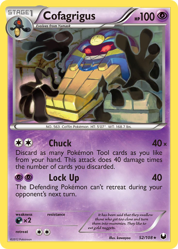 Cofagrigus (52/108) (Cracked Ice Holo) (Theme Deck Exclusive) [Black & White: Dark Explorers] | Card Merchant Takapuna