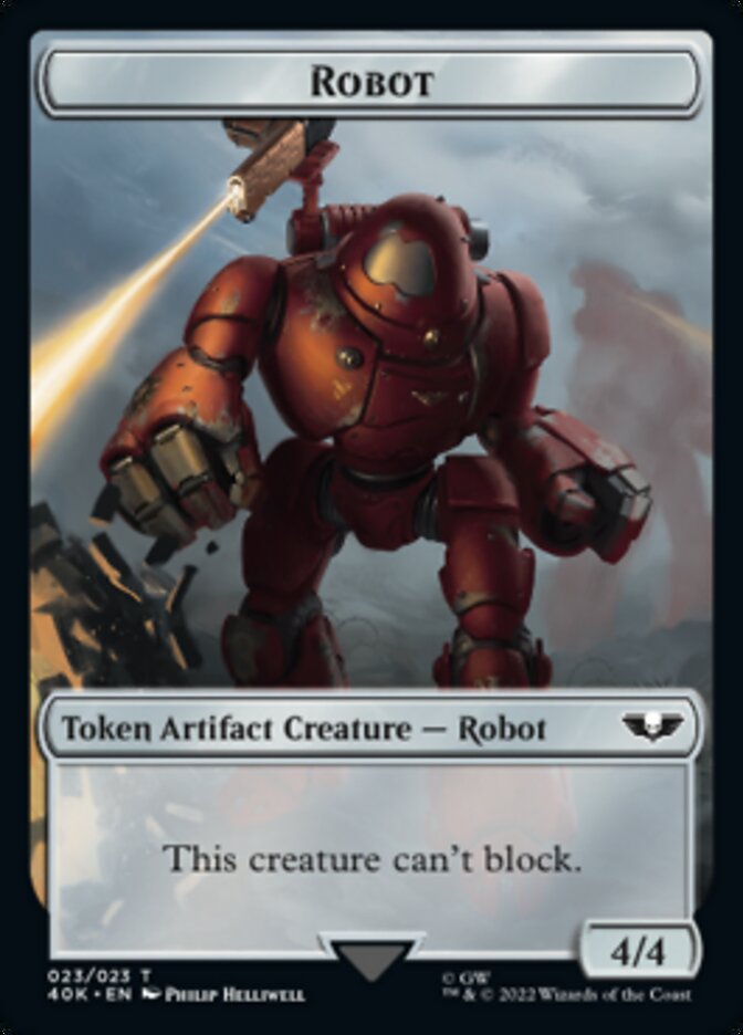 Astartes Warrior // Robot Double-Sided Token (Surge Foil) [Warhammer 40,000 Tokens] | Card Merchant Takapuna