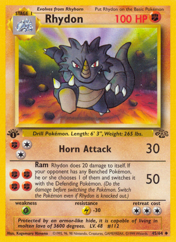 Rhydon (45/64) [Jungle 1st Edition] | Card Merchant Takapuna