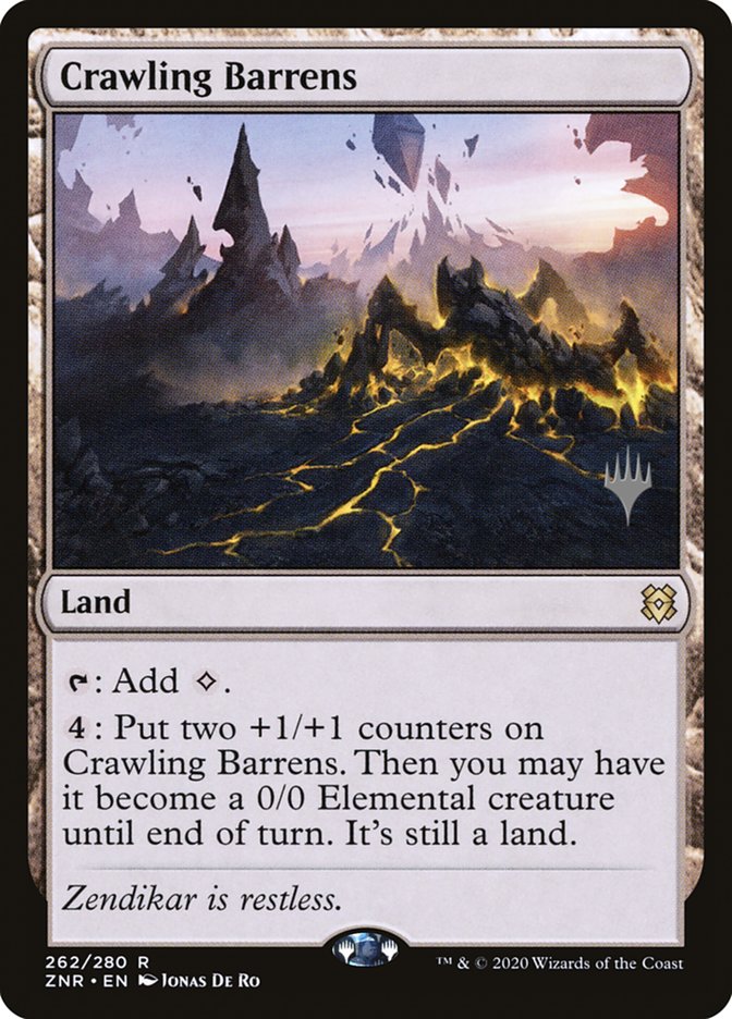 Crawling Barrens (Promo Pack) [Zendikar Rising Promos] | Card Merchant Takapuna