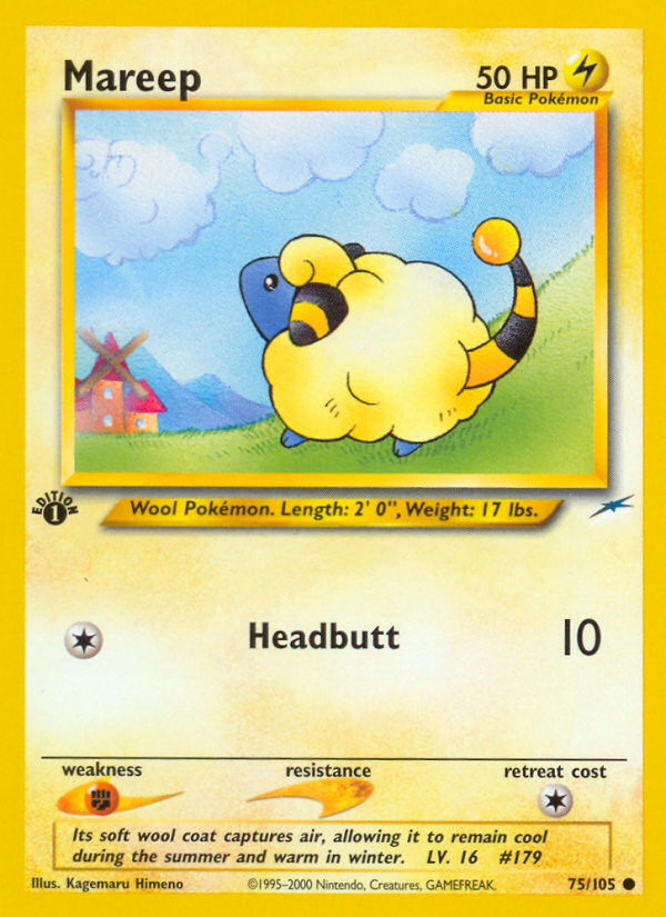 Mareep (75/105) [Neo Destiny 1st Edition] | Card Merchant Takapuna