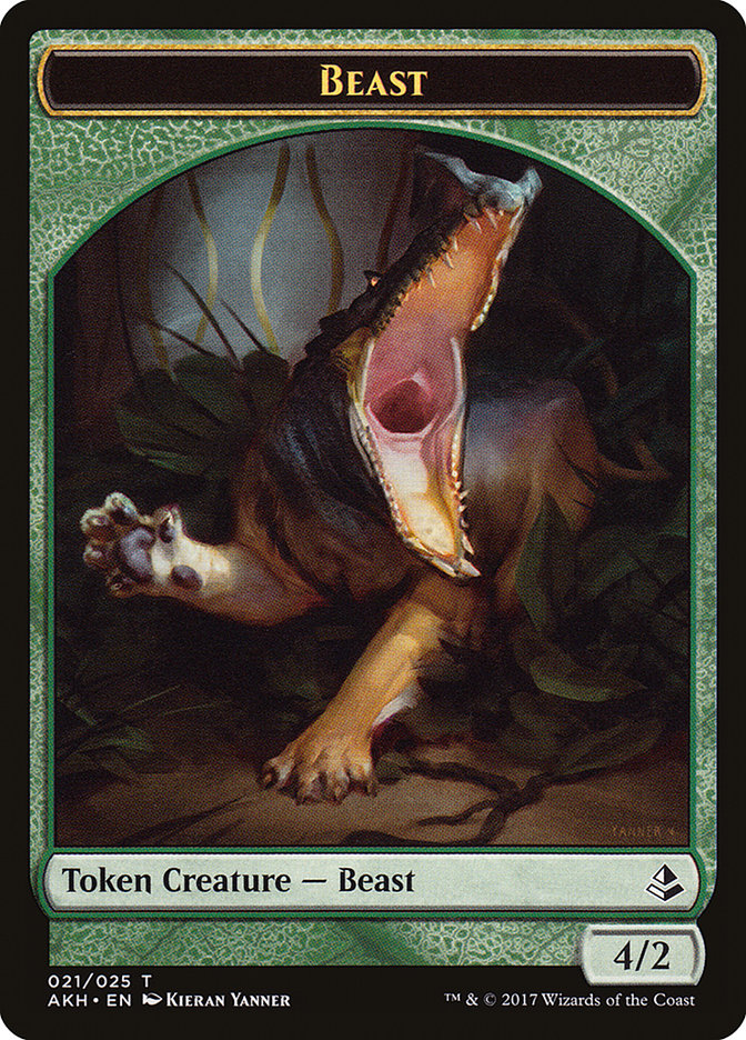 Oketra's Attendant // Beast Double-Sided Token [Amonkhet Tokens] | Card Merchant Takapuna