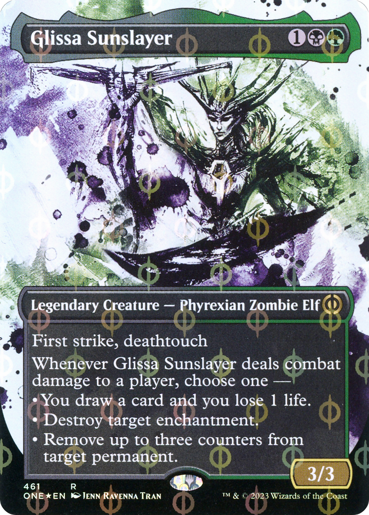 Glissa Sunslayer (Borderless Ichor Step-and-Compleat Foil) [Phyrexia: All Will Be One] | Card Merchant Takapuna