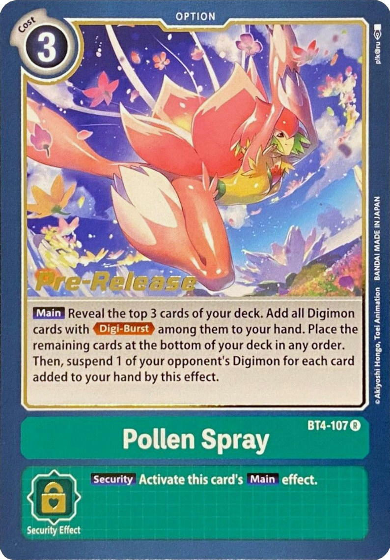 Pollen Spray [BT4-107] [Great Legend Pre-Release Promos] | Card Merchant Takapuna