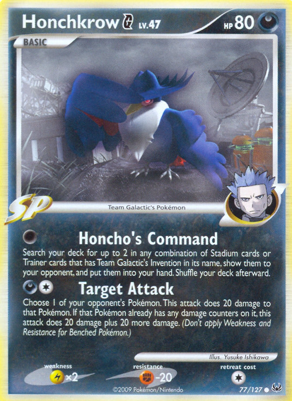 Honchkrow G (77/127) [Platinum: Base Set] | Card Merchant Takapuna