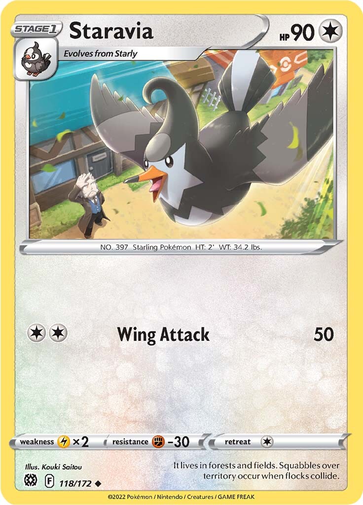 Staravia (118/172) [Sword & Shield: Brilliant Stars] | Card Merchant Takapuna