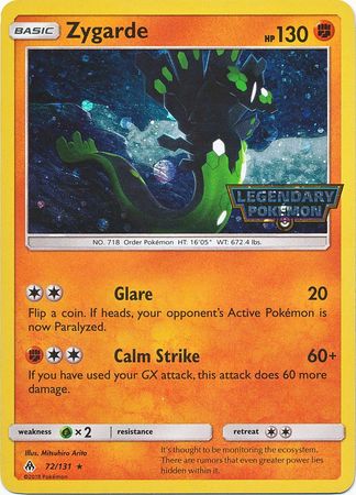 Zygarde (72/131) (Cosmos Holo) [Sun & Moon: Forbidden Light] | Card Merchant Takapuna