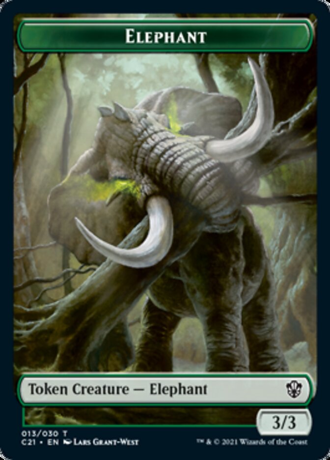 Frog Lizard // Elephant Double-Sided Token [Commander 2021 Tokens] | Card Merchant Takapuna