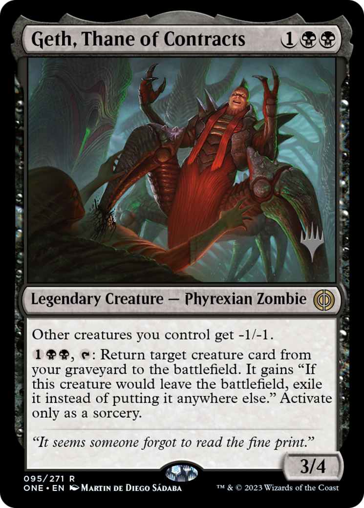 Geth, Thane of Contracts (Promo Pack) [Phyrexia: All Will Be One Promos] | Card Merchant Takapuna