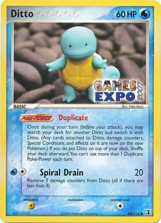 Ditto (64/113) (Games Expo Exclusive) [EX: Delta Species] | Card Merchant Takapuna