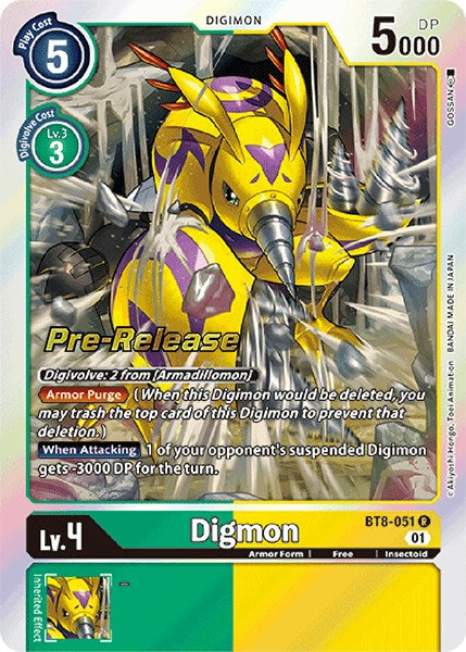 Digmon [BT8-051] [New Awakening Pre-Release Cards] | Card Merchant Takapuna