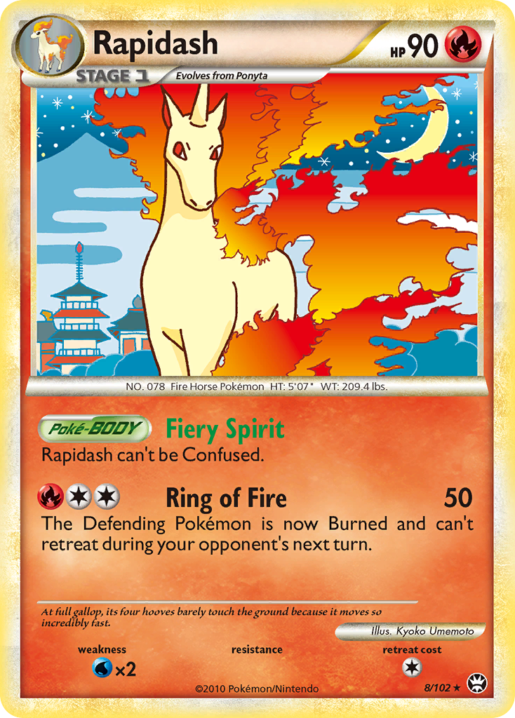 Rapidash (8/102) [HeartGold & SoulSilver: Triumphant] | Card Merchant Takapuna