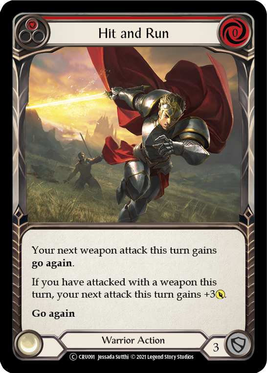 Hit and Run (Red) [U-CRU091] (Crucible of War Unlimited)  Unlimited Normal | Card Merchant Takapuna