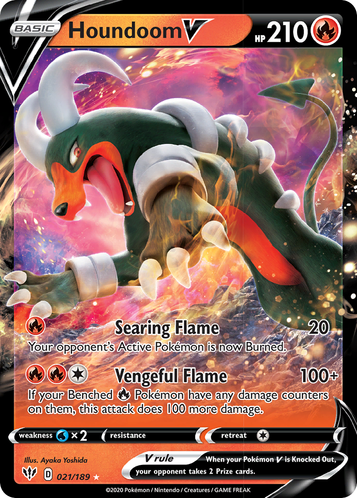 Houndoom V (021/189) [Sword & Shield: Darkness Ablaze] | Card Merchant Takapuna