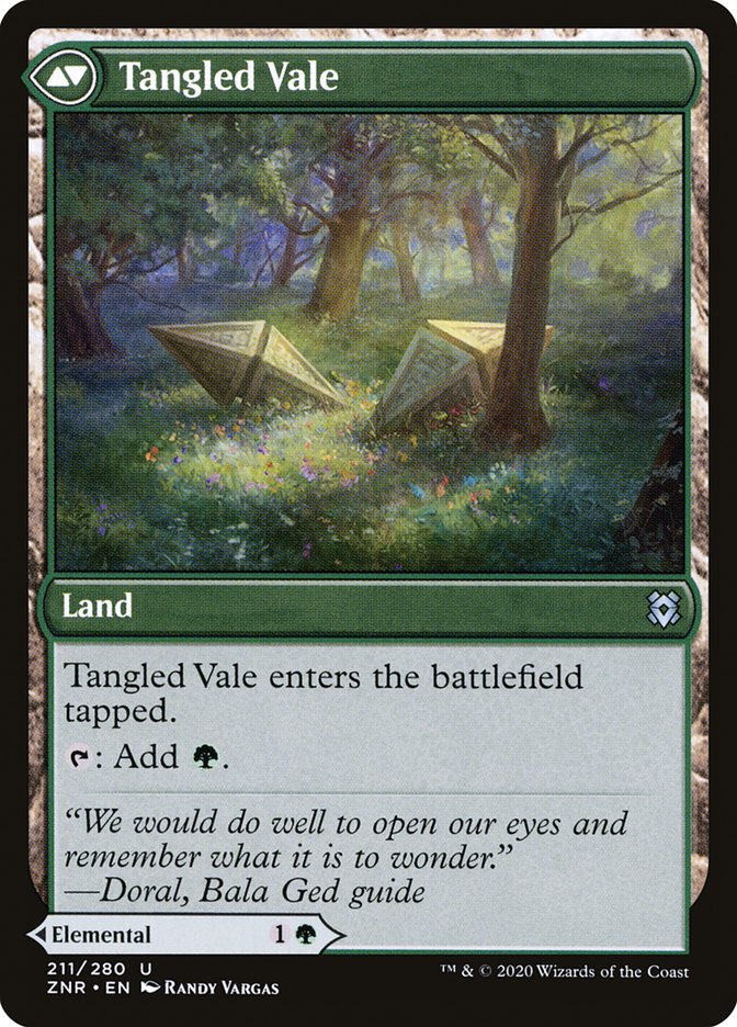 Tangled Florahedron // Tangled Vale [Zendikar Rising] | Card Merchant Takapuna