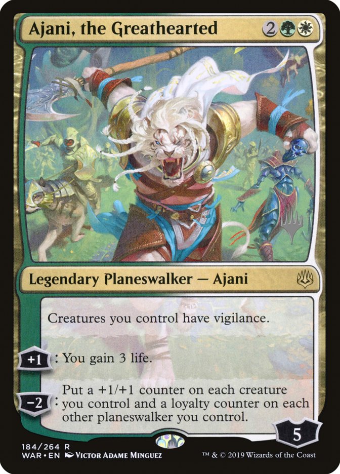 Ajani, the Greathearted (Promo Pack) [War of the Spark Promos] | Card Merchant Takapuna