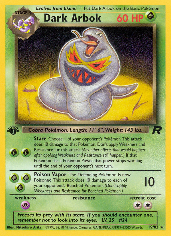 Dark Arbok (19/82) [Team Rocket 1st Edition] | Card Merchant Takapuna