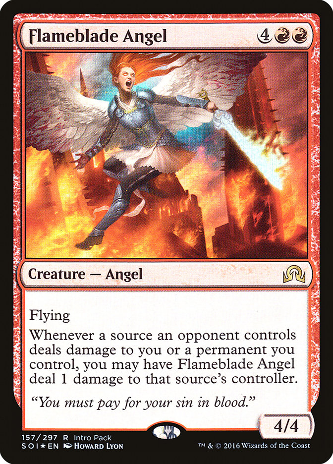 Flameblade Angel (Intro Pack) [Shadows over Innistrad Promos] | Card Merchant Takapuna