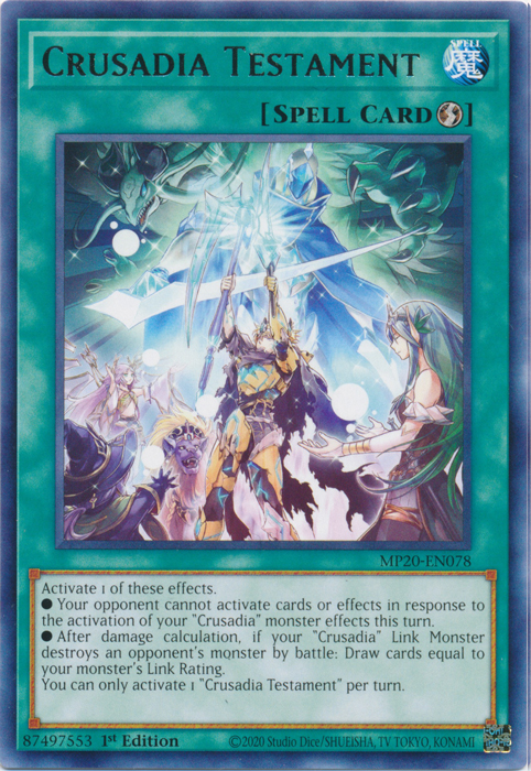 Crusadia Testament [MP20-EN078] Rare | Card Merchant Takapuna