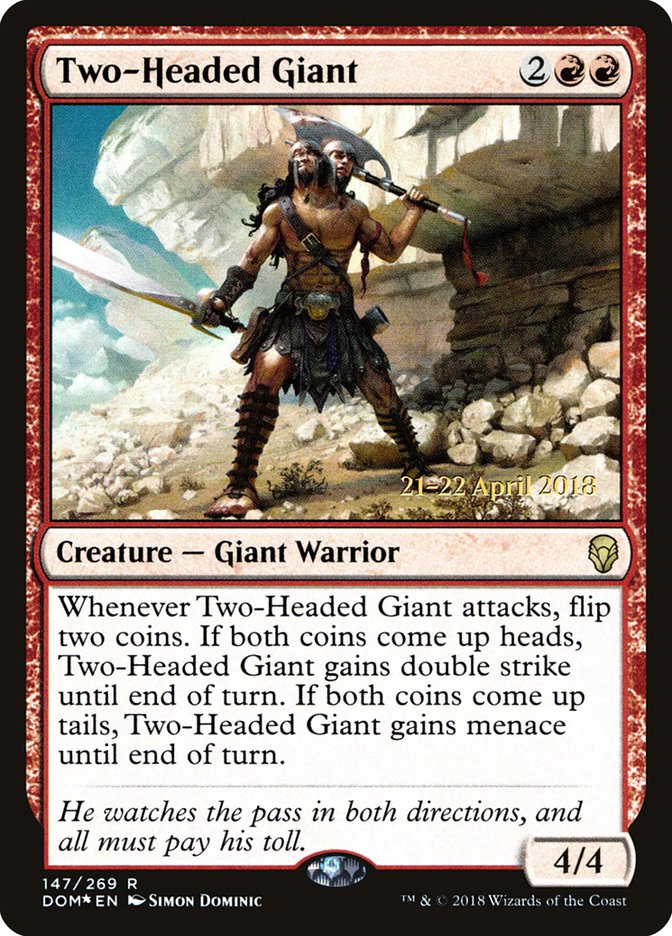 Two-Headed Giant [Dominaria Prerelease Promos] | Card Merchant Takapuna