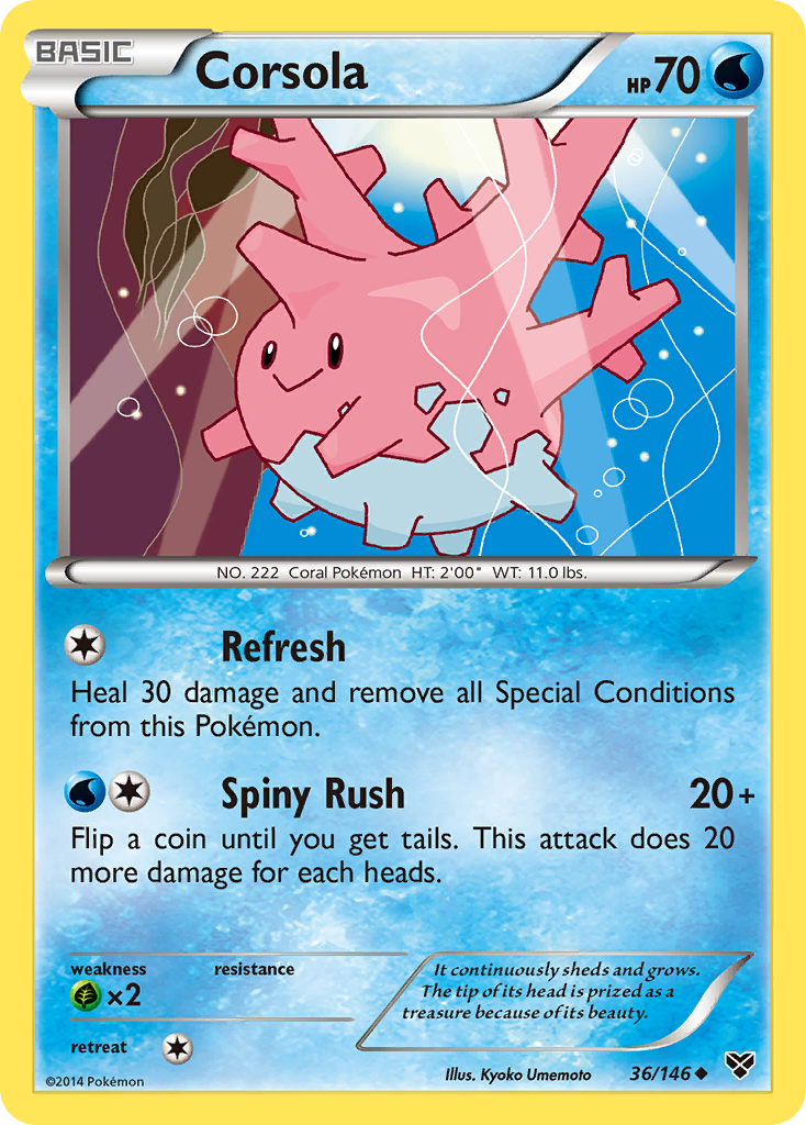 Corsola (36/146) [XY: Base Set] | Card Merchant Takapuna