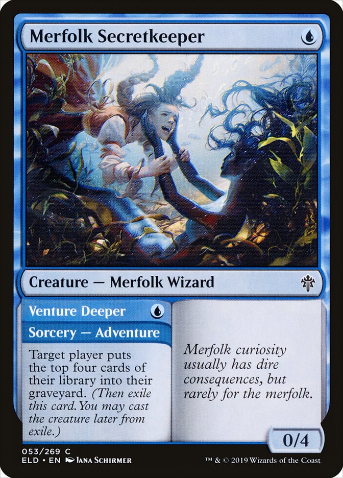 Merfolk Secretkeeper // Venture Deeper [Throne of Eldraine] | Card Merchant Takapuna