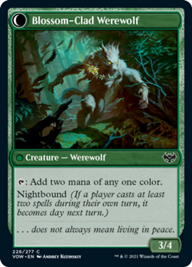 Weaver of Blossoms // Blossom-Clad Werewolf [Innistrad: Crimson Vow] | Card Merchant Takapuna