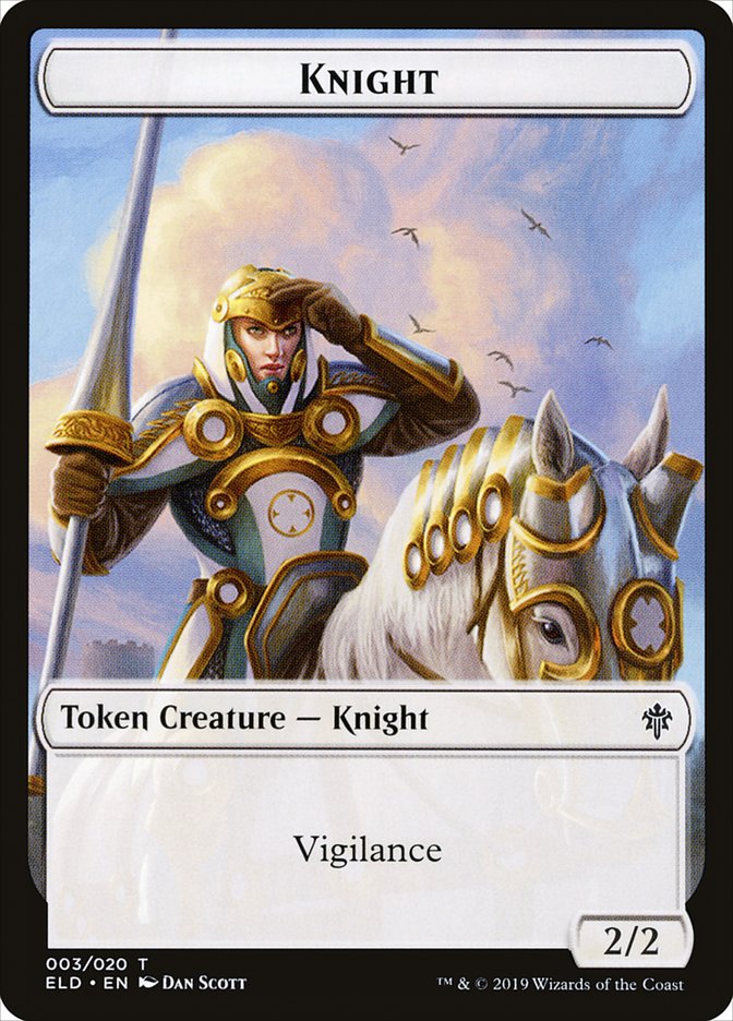 Knight Token [Throne of Eldraine Tokens] | Card Merchant Takapuna