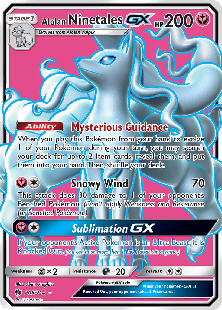 Alolan Ninetales GX (205/214) [Sun & Moon: Lost Thunder] | Card Merchant Takapuna