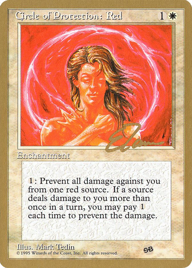 Circle of Protection: Red (Eric Tam) (SB) [Pro Tour Collector Set] | Card Merchant Takapuna